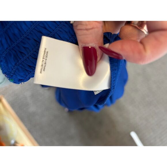 EXPRESS Floral Tank Maxi Tie-Shoulder Smocked Sundress Size S - Picture 2 of 7